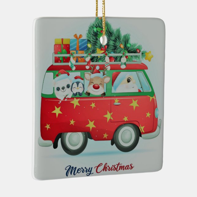 Santa Claus And Friends Ceramic Ornament (Right)