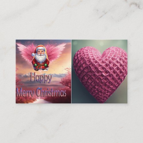 Santa Claus and Heart Design Business Card