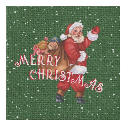 Santa Claus And His Bag Of Toys _ Merry Christmas  Faux Canvas Print