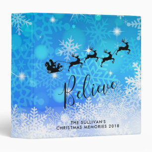 Santa Claus and his Flying Reindeer - Believe 3 Ring Binder