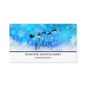 Santa Claus and his Flying Reindeer - Believe Business Card