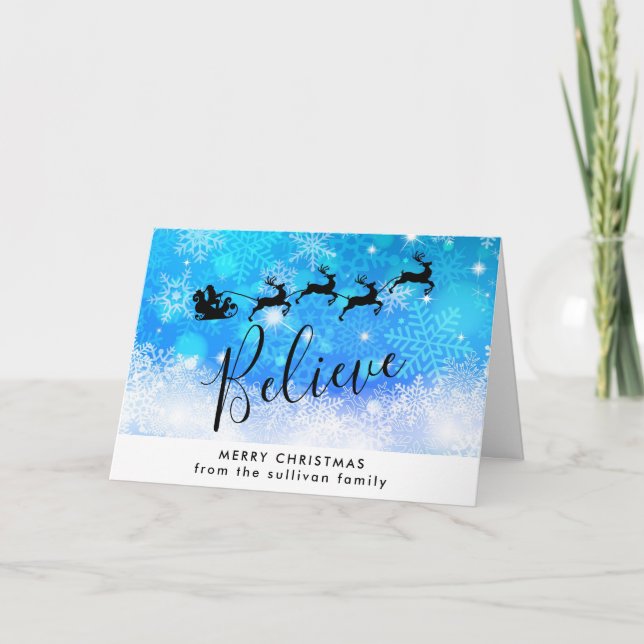 Santa Claus and his Flying Reindeer - Believe Card (Front)