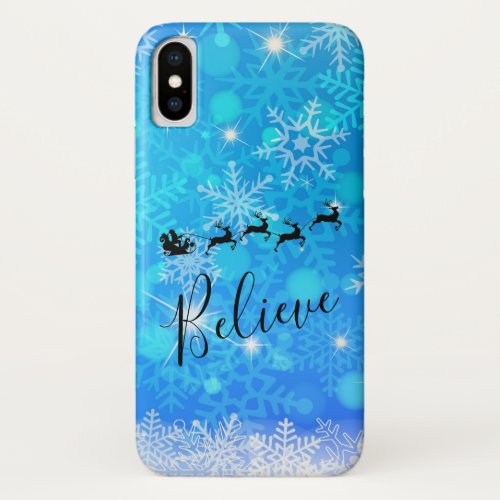 Santa Claus and his Flying Reindeer _ Believe iPhone X Case