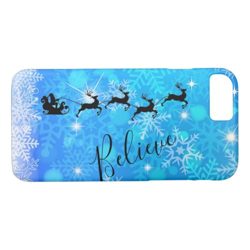 Santa Claus and his Flying Reindeer _ Believe iPhone 87 Case