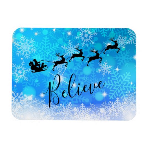 Santa Claus and his Flying Reindeer _ Believe Magnet