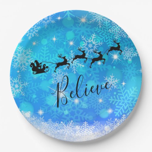 Santa Claus and his Flying Reindeer _ Believe Paper Plates
