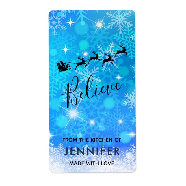 Santa Claus and his Flying Reindeer - Kitchen Label (Front)