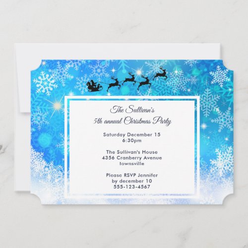 Santa Claus and his Flying Reindeer _ Party Invitation