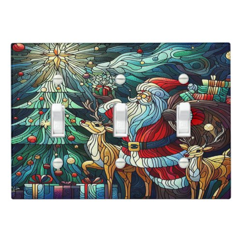 Santa Claus and His Reindeer Bearing Gifts Light Switch Cover