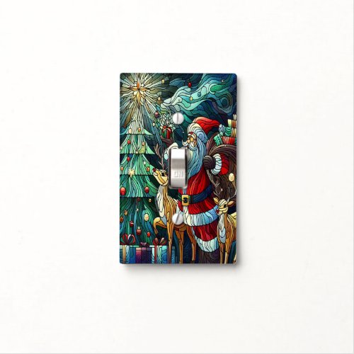 Santa Claus and His Reindeer Bearing Gifts Light Switch Cover