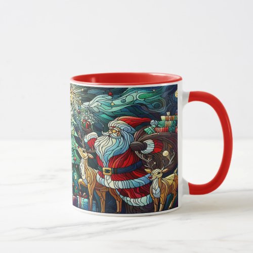 Santa Claus and His Reindeer Bearing Gifts Mug