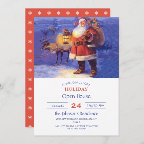 Santa Claus and his reindeer        Invitation