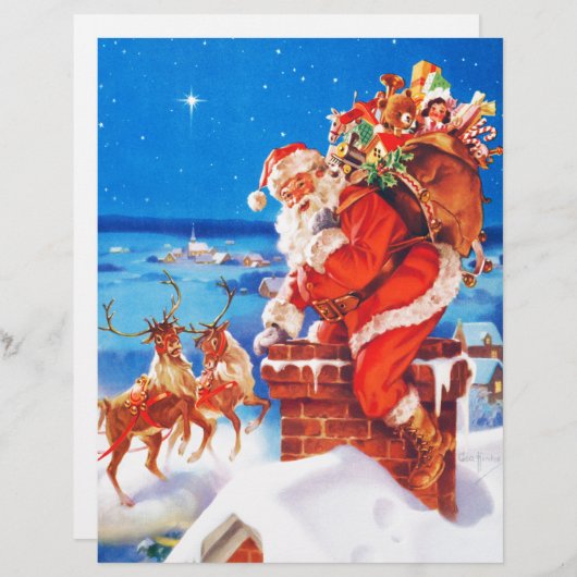 Santa Claus and His Reindeer Up On the Rooftop (Front/Back)