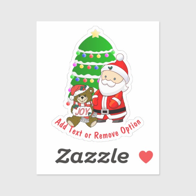 Santa Claus and Joy Bear Christmas Sticker (Sheet)