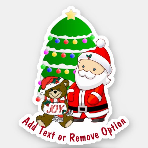 Santa Claus and Joy Bear Christmas Sticker