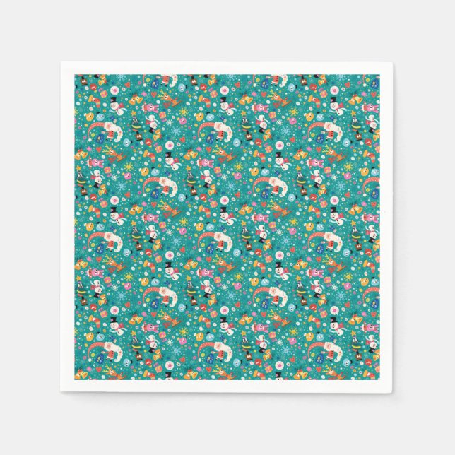 Santa Claus and Merry Friends Pattern Napkins (Front)