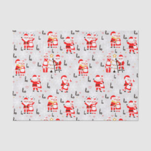 Santa Claus and Mrs. Claus Christmas Dance Tissue Paper