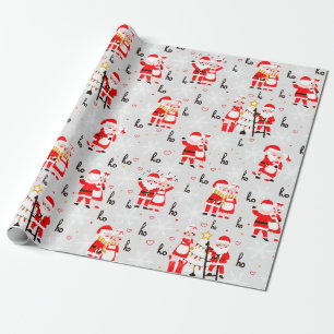 Santa Claus and Mrs. Claus Christmas Dance Wrapping Paper