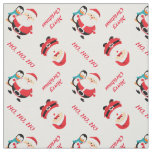 Santa Claus and penguin personalized Christmas Fabric