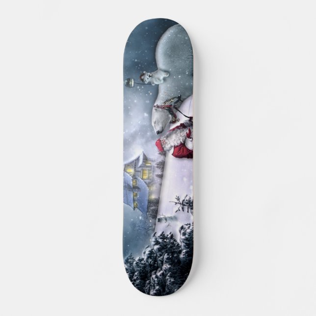 Santa Claus and Polar Bear Skateboard (Front)