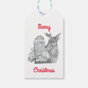 Santa Claus and Reindeer Gift Tags