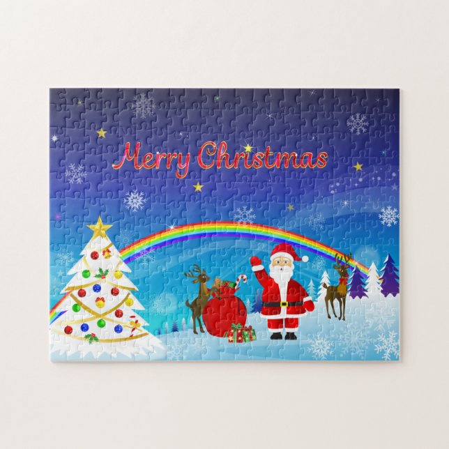 Santa Claus and Reindeer Jigsaw Puzzle (Horizontal)