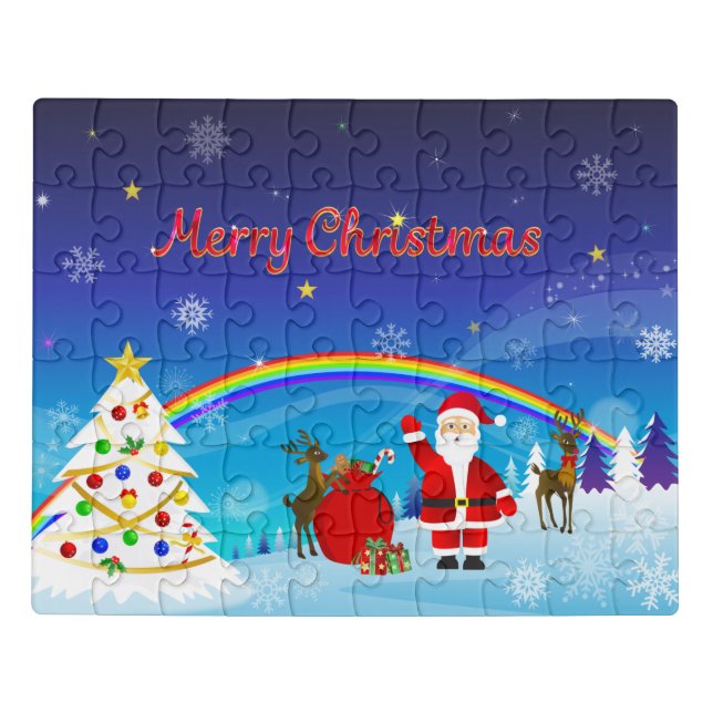 Santa Claus and Reindeer Jigsaw Puzzle (Puzzle Horizontal)