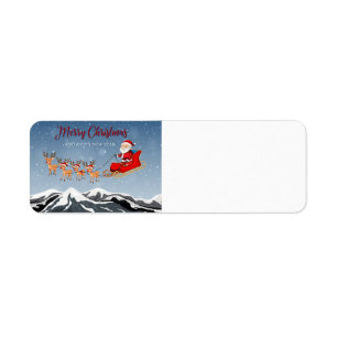 Santa Claus and reindeer Label
