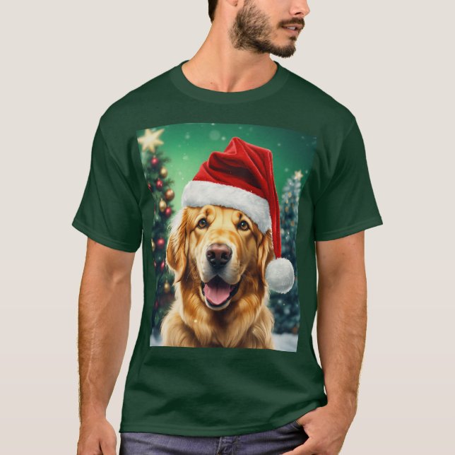 Santa Claus and Santa Paws Soaring into Christmas T-Shirt (Front)