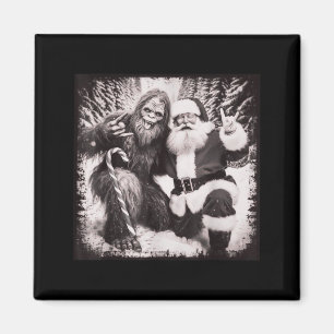 Santa Claus And Sasquatch Bigfoot Funny Joyful Sno Magnet