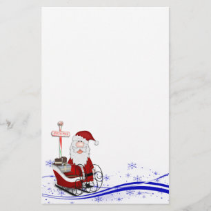 Santa Claus and Sleigh Christmas Stationery