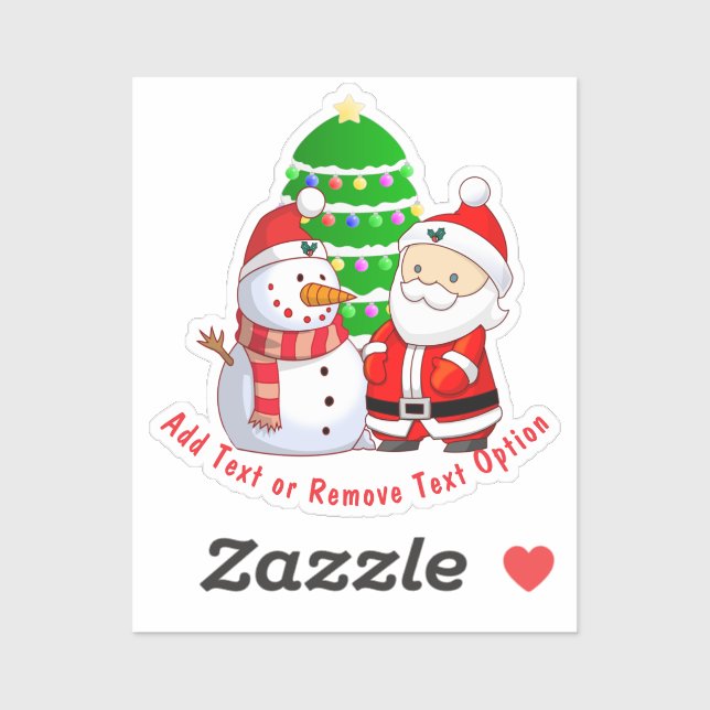Santa Claus and Snowman Christmas Sticker (Sheet)