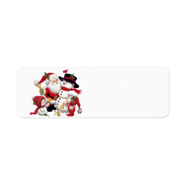 Santa Claus and Snowman Label (Front)