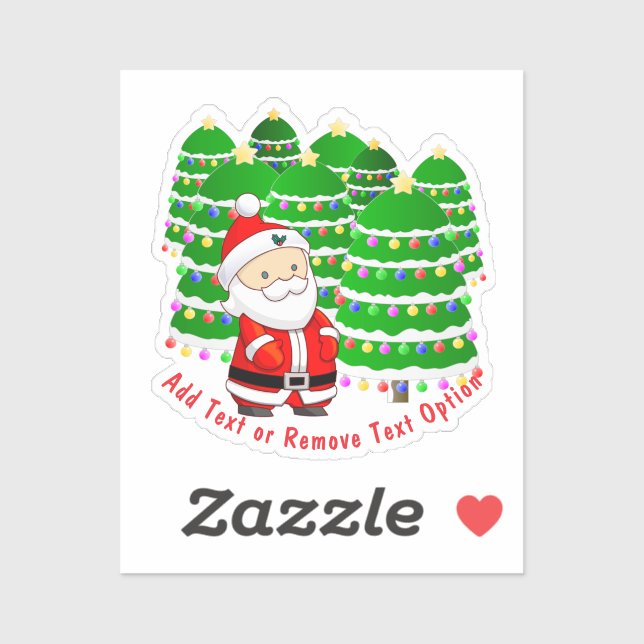 Santa Claus and Trees Christmas Sticker (Sheet)