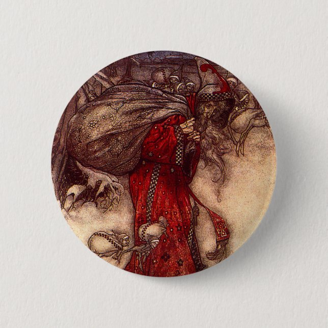 Santa Claus Arthur Rackham  Button (Front)