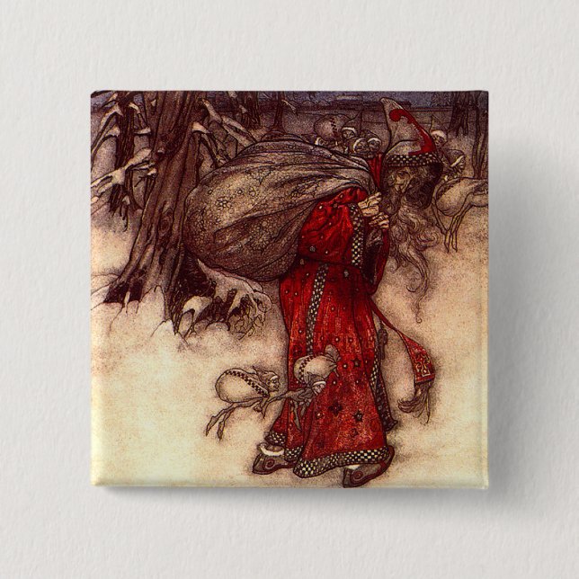 Santa Claus Arthur Rackham  Button (Front)