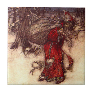 Santa Claus Arthur Rackham Ceramic Tile