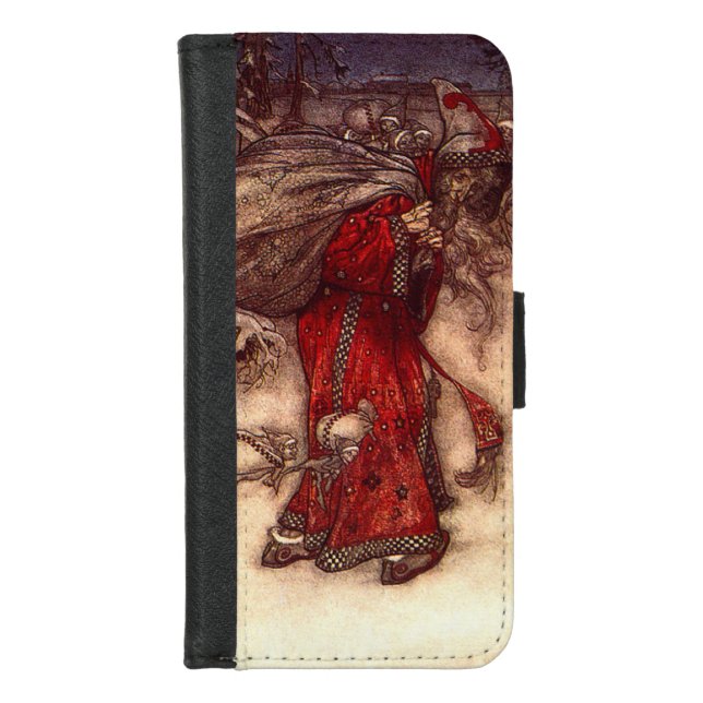 Santa Claus Arthur Rackham  iPhone Wallet Case (Front)
