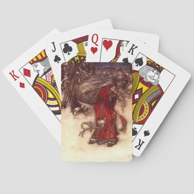 Santa Claus Arthur Rackham  Poker Cards (Back)