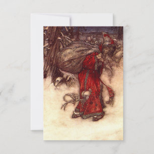 Santa Claus Arthur Rackham RSVP Card