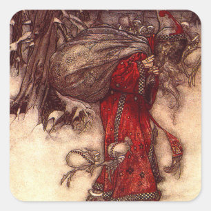 Santa Claus Arthur Rackham  Square Sticker