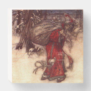 Santa Claus Arthur Rackham  Wooden Box Sign
