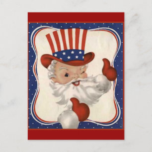 Santa Claus as Uncle Sam Holiday Postcard