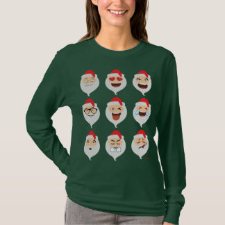Santa Claus Asian Emojis Christmas Funny T-Shirt