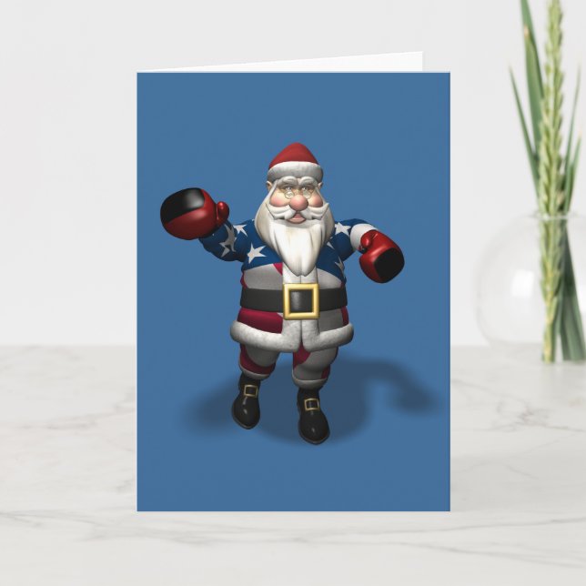 Santa Claus At Boxing Day Holiday Card (Front)