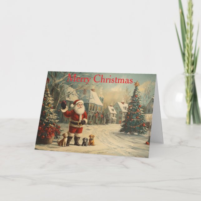 Santa Claus at Christmas Holiday Card (Front)