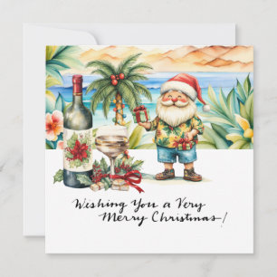 SANTA CLAUS at Hawaii Beach for Christmas Holiday Card