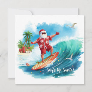 SANTA CLAUS at Hawaii Beach for Christmas Holiday Card