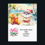 SANTA CLAUS  at Hawaii Beach for Christmas Holiday Postcard<br><div class="desc">Celebrate the season with a tropical twist! This festive invitation card features Santa Claus enjoying a sunny day at a beautiful Hawaiian beach, . Perfect for your holiday party, beach gathering, or family get-together, this card sets the scene for a fun and unique Christmas celebration. Customize the details to invite...</div>