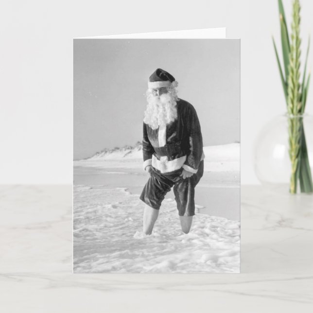 Santa Claus at the Beach Card (Front)